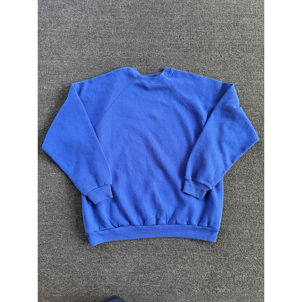 Vintage Tultex Blank Sweatshirt Men's XL Blue Crewneck Made in USA 90s